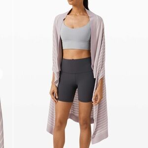 Lululemon Forward Flow Poncho Sweater Silk Blend Iced Iris / Antique White OS